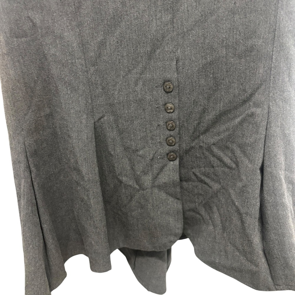 Roamans Womens 22W Gray Heathered Maxi A-Line Skirt Back Button Detail 31-8805-9 - Picture 3 of 9